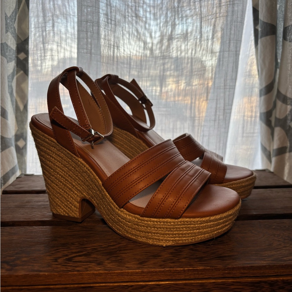 Torrid Tan Cutout Platform Espadrille Wedge